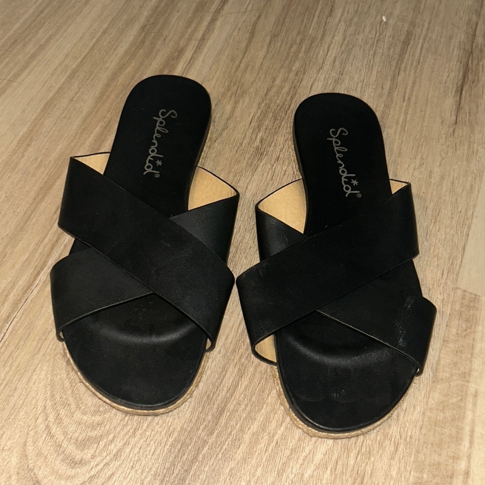 Splendid Criss Cross Black Sandals